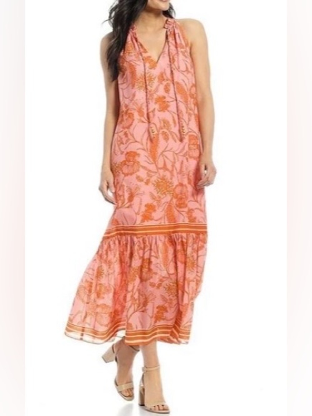 Antonio Melani -Kimberly Whitman Women’s Pink & Orange Floral Maxi Dress